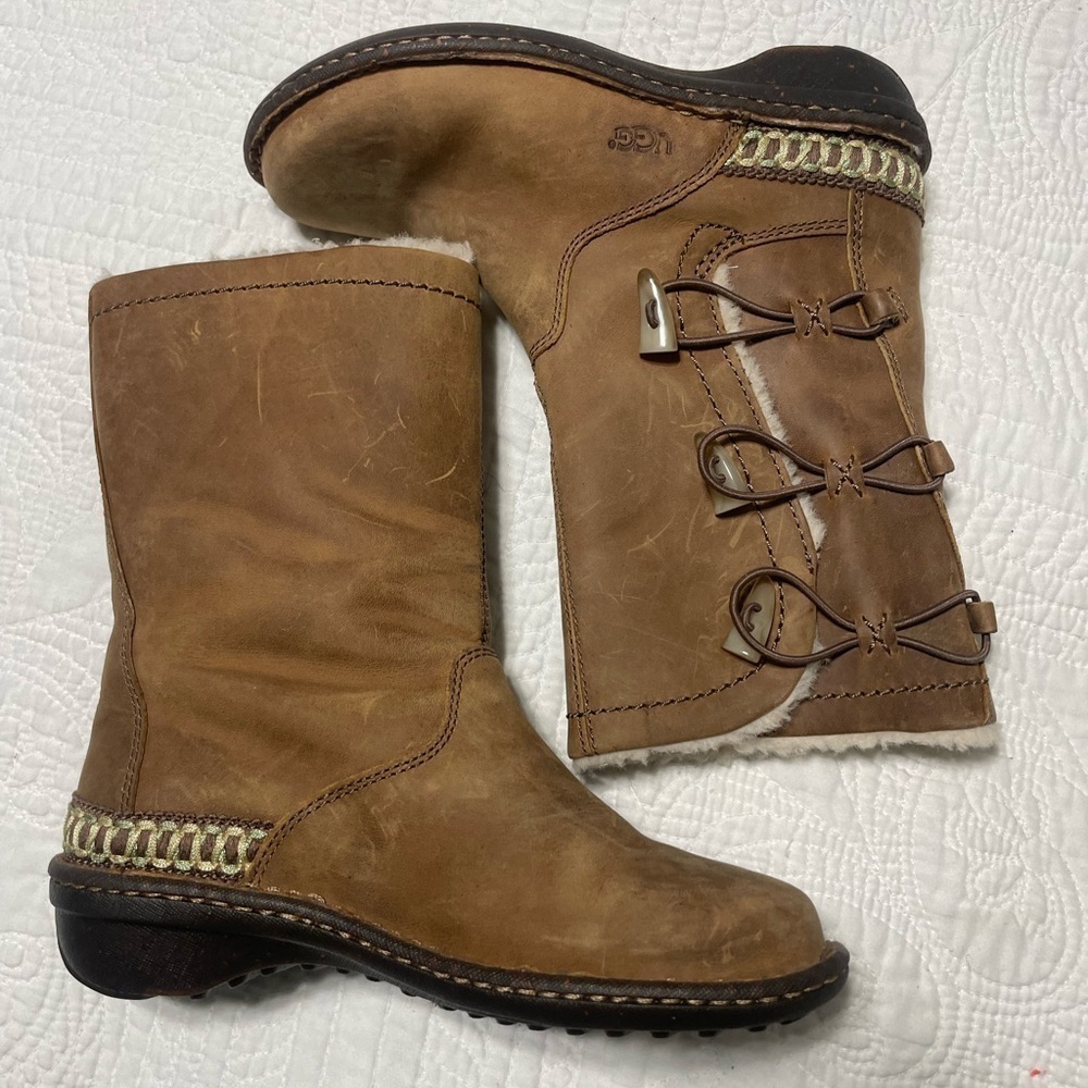 EUC UGG Australia Kona Brown Waterproof Boots SZ 7 - Picture 3 of 12